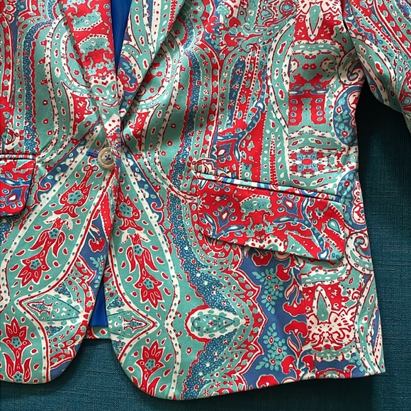 JONES NEW YORK SIGNATURE | Summer Blazer Red Blue Turquoise White | Size 6 - Picture 3 of 4